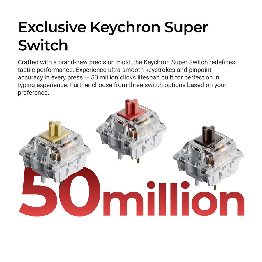 Keychron C3 Pro (C3PX-H1) QMK/VIA Mechanical Red Switch - 8K Polling Rate Hot Swap. 80% US RGB