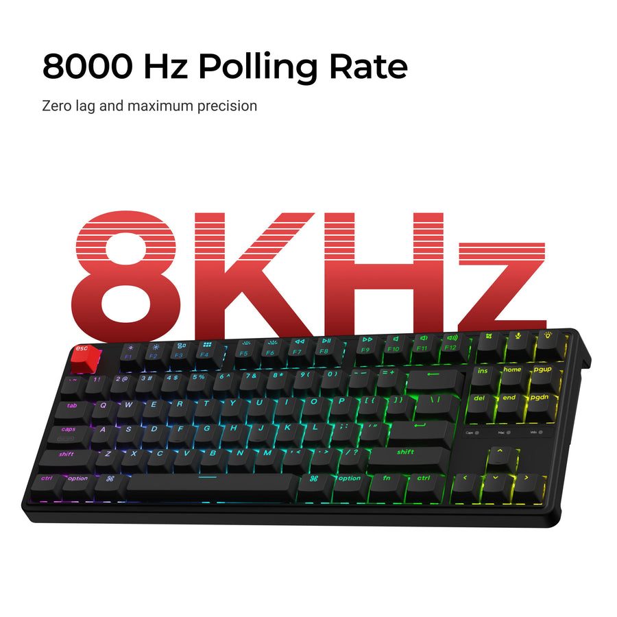 Keychron C3 Pro (C3PX-H1) QMK/VIA Mechanical Red Switch - 8K Polling Rate Hot Swap. 80% US RGB