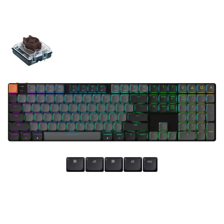 Keychron K5 V2 (K5X-B4) QMK Wireless Mechanical Keyboard Banana Switch RGB 100% US Layout