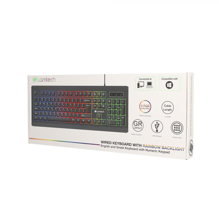 LAMTECH WIRED GR KEYBOARD WITH RAINBOW BACKLIGHT