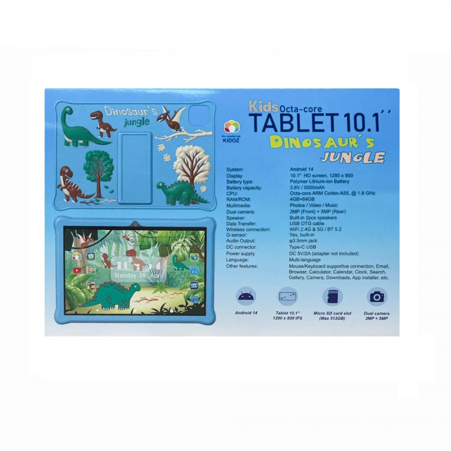LAMTECH OCTA-CORE KID TABLET 10.1'  4GB+64GB ANDROID 14 SKY BLUE DINOSAUR'S JUNGLE