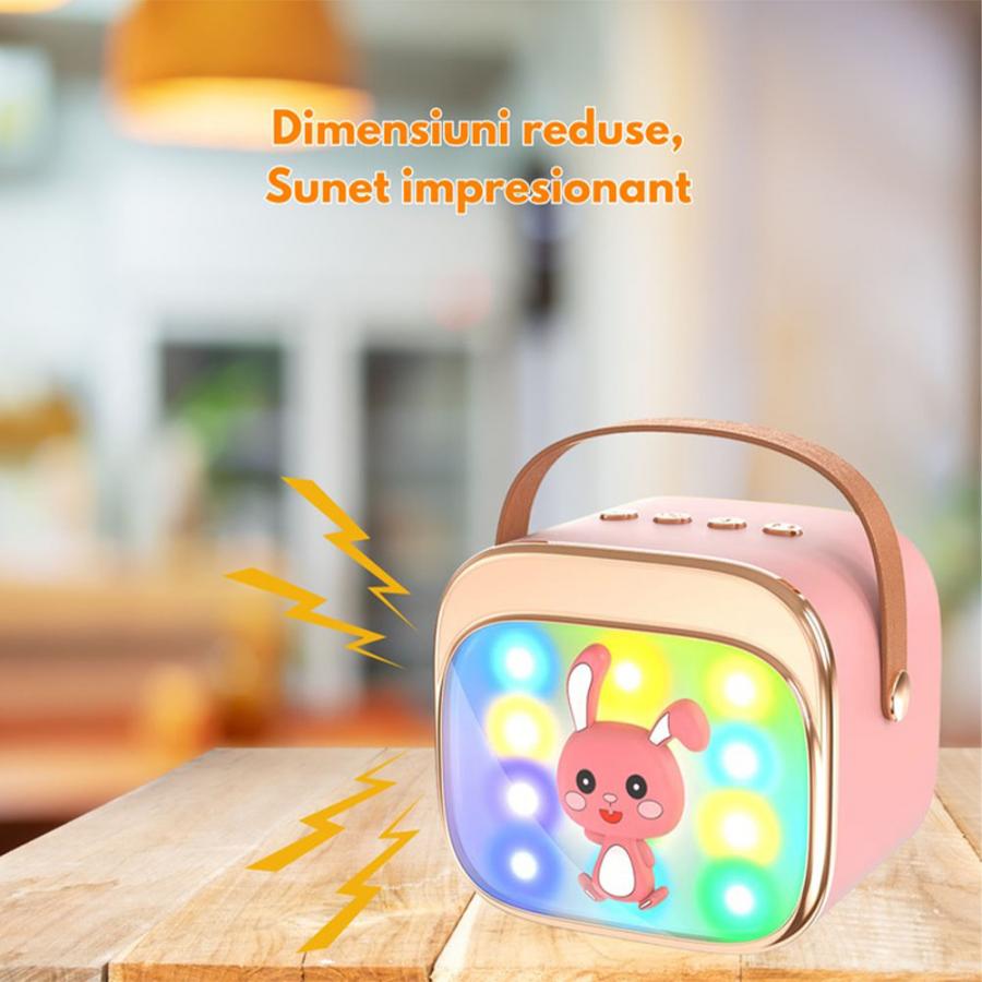 LAMTECH BT5.4 RGB KID KARAOKE SPEAKER PINK WITH MIC HOPPEE