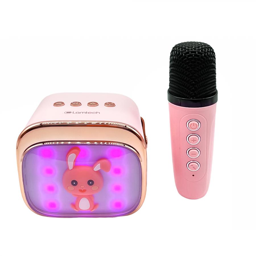 LAMTECH BT5.4 RGB KID KARAOKE SPEAKER PINK WITH MIC HOPPEE