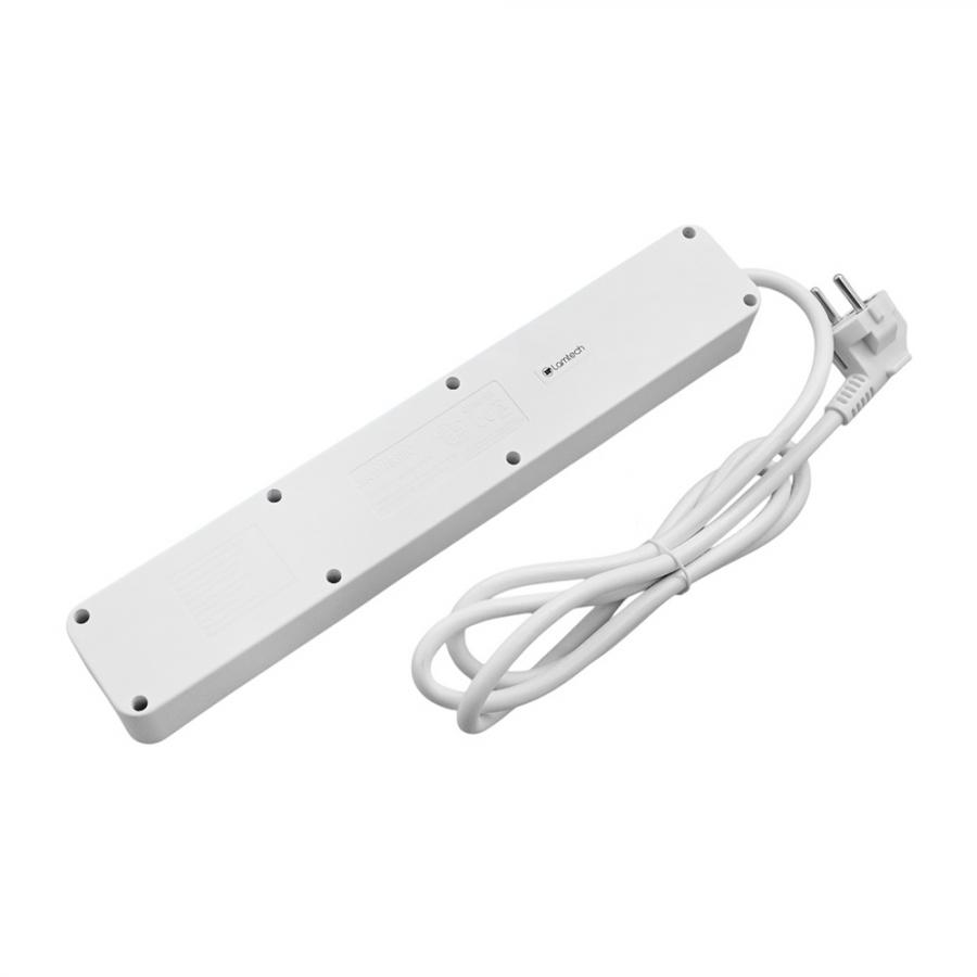 LAMTECH 5WAY SURGE PROTECTOR WITH 1xTYPE-C 1xUSB 5xSCHUKO BLACK/WHITE 1.5M