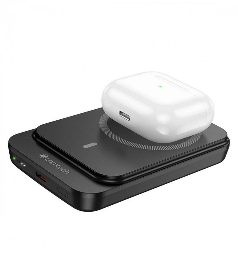 LAMTECH MAGNETIC 20W WIRELESS CHARGING POWER BANK 10000MAH BLACK