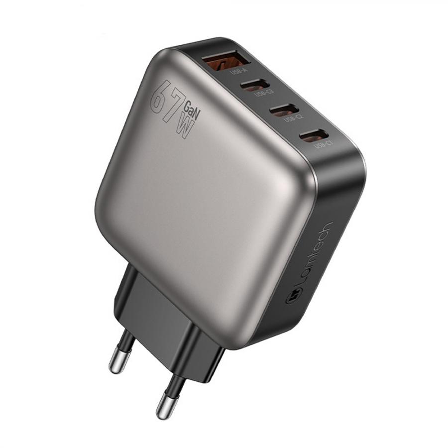 LAMTECH FOUR PORTS GaN CHARGER PD67W GREY