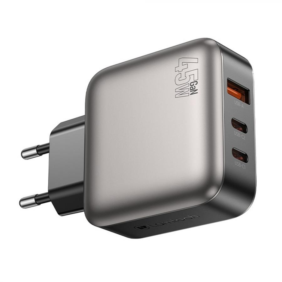 LAMTECH THREE PORTS GaN CHARGER PD45W GREY