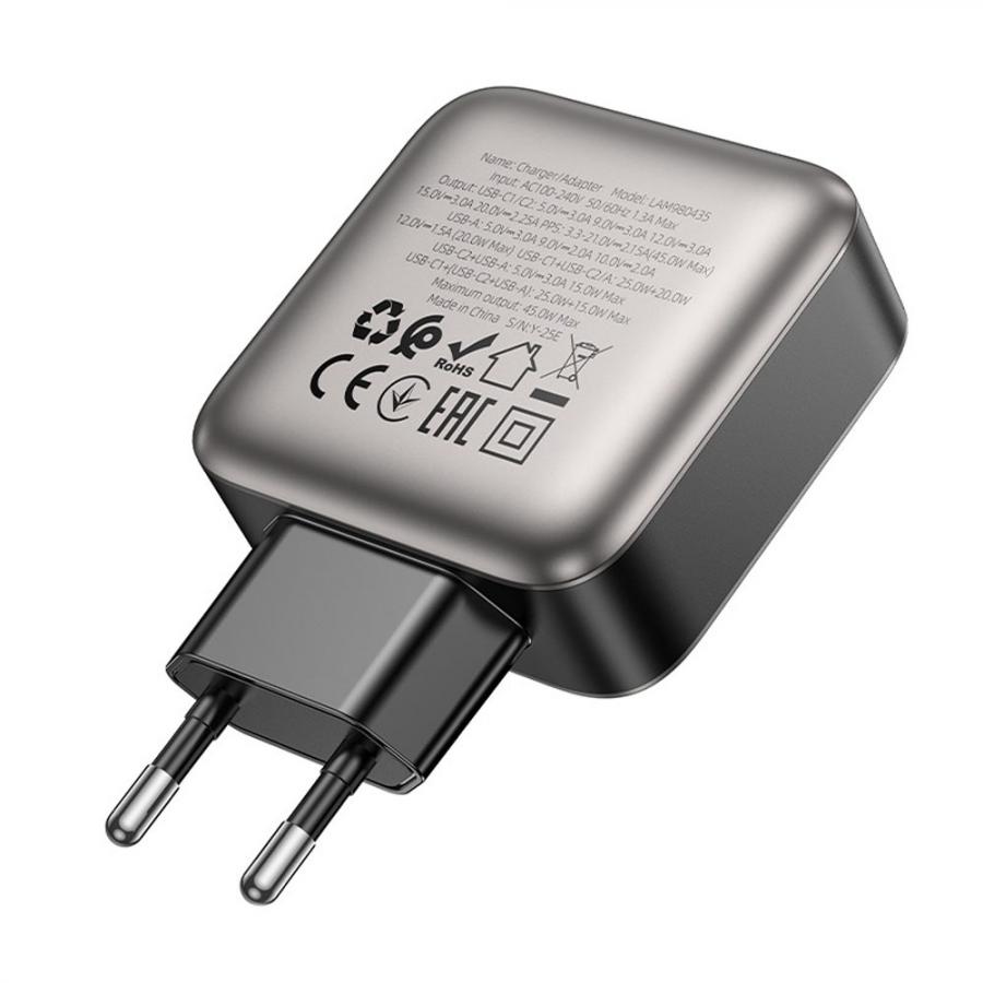 LAMTECH THREE PORTS GaN CHARGER PD45W GREY
