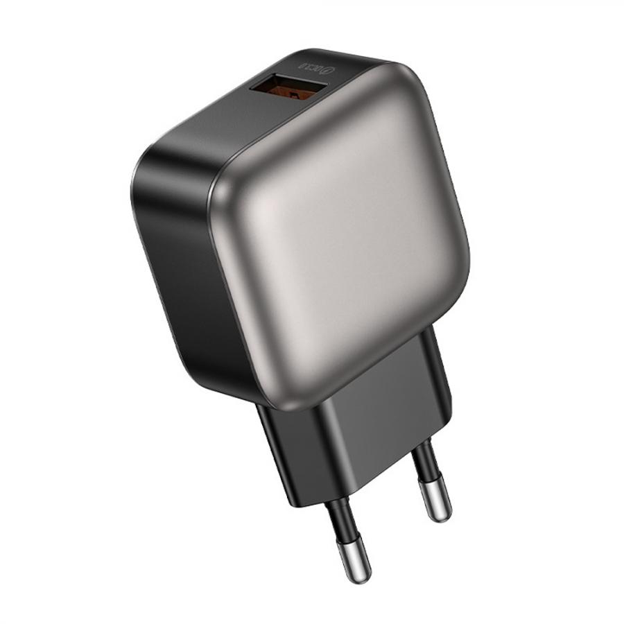 LAMTECH SINGLE USB PORTABLE QC3.0 CHARGER 18W GREY