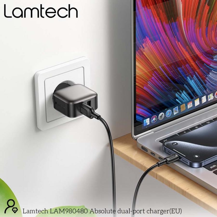 LAMTECH DUAL USB PORTABLE CHARGER 12W GREY
