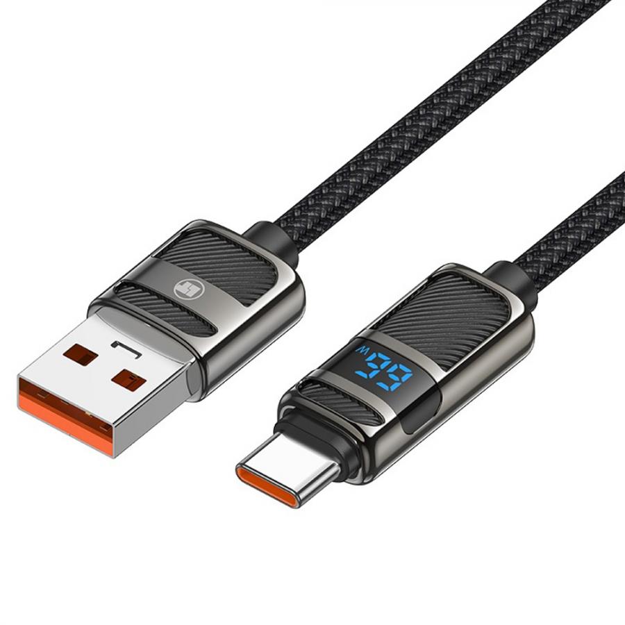 LAMTECH USB TO TYPE-C 5A HIGH POWER DISPLAY CHARGE & DATA CABLE 66W 1.2M BLACK