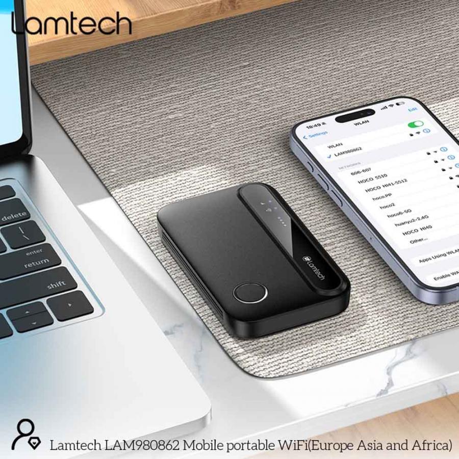 LAMTECH 4G LTE WIFI6 PORTABLE ROUTER BLACK