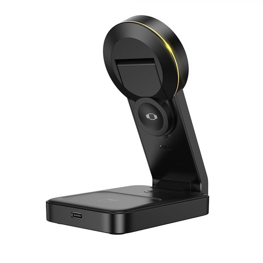 LAMTECH 3-IN-1 MAGNETIC FOLDING WIRELESS FAST CHARGER BLACK