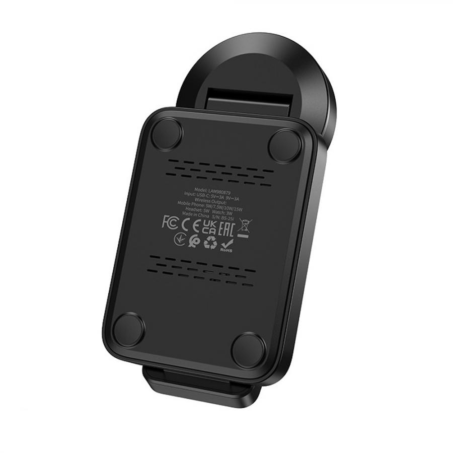 LAMTECH 3-IN-1 MAGNETIC FOLDING WIRELESS FAST CHARGER BLACK