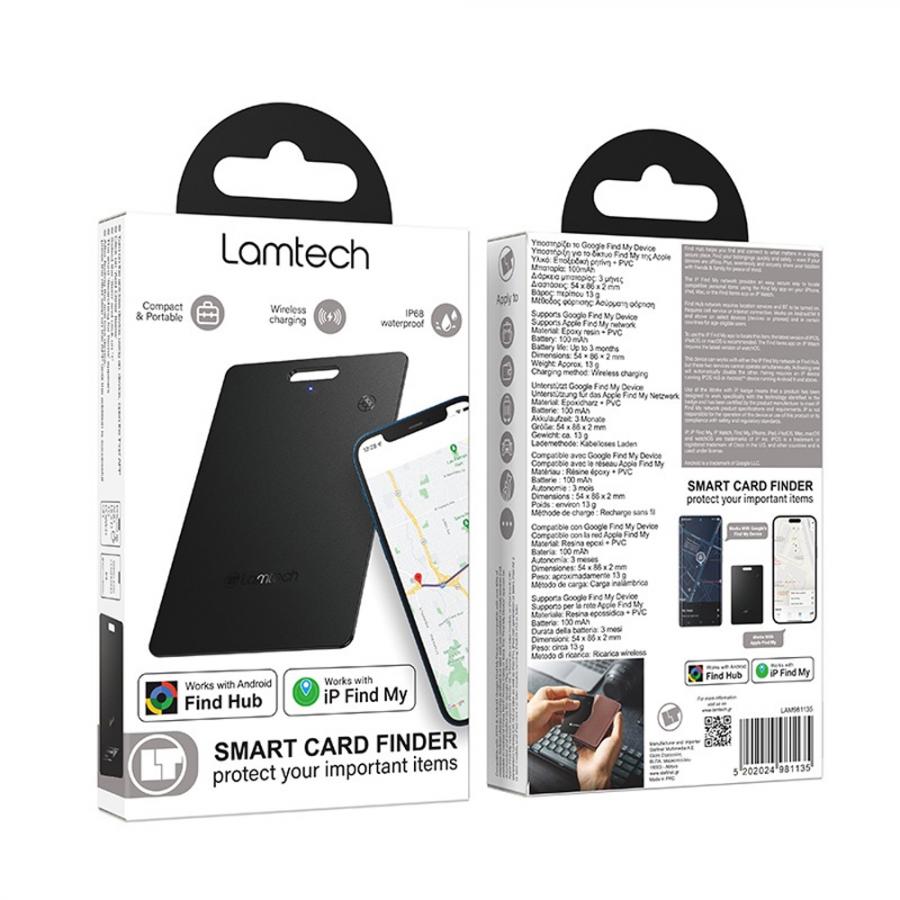 LAMTECH SMART CARD FINDER FOR iOS & ANDROID BLACK