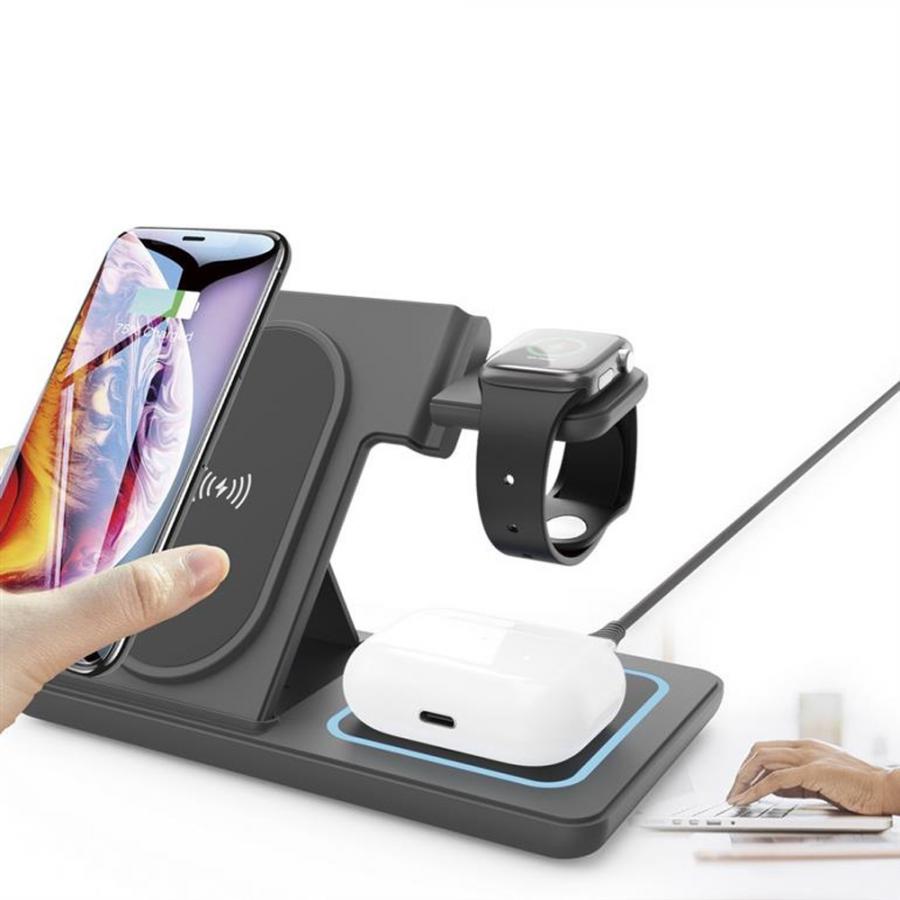 LAMTECH 3-IN-1 FOLDABLE WIRELESS CHARGER STAND 15W COMPATIBLE WITH APPLE DEVICES BLACK
