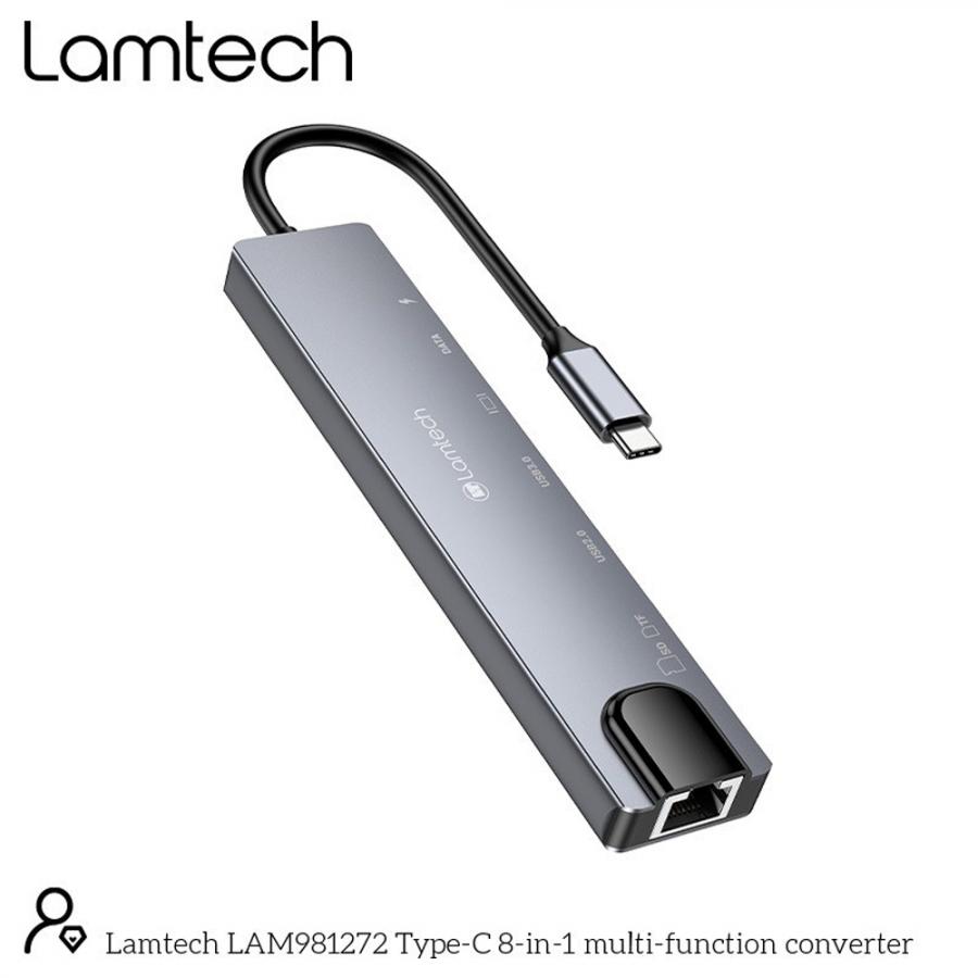 LAMTECH 8-IN-1 4K MULTIFUNCTIONAL DOCKING STATION 100W ANTHRACITE