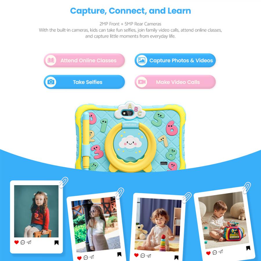 BLACKVIEW QUAD-CORE KID TABLET 7-INCH (2GB+32GB) WIFI ANDROID 11 BUBBLEGUM PINK