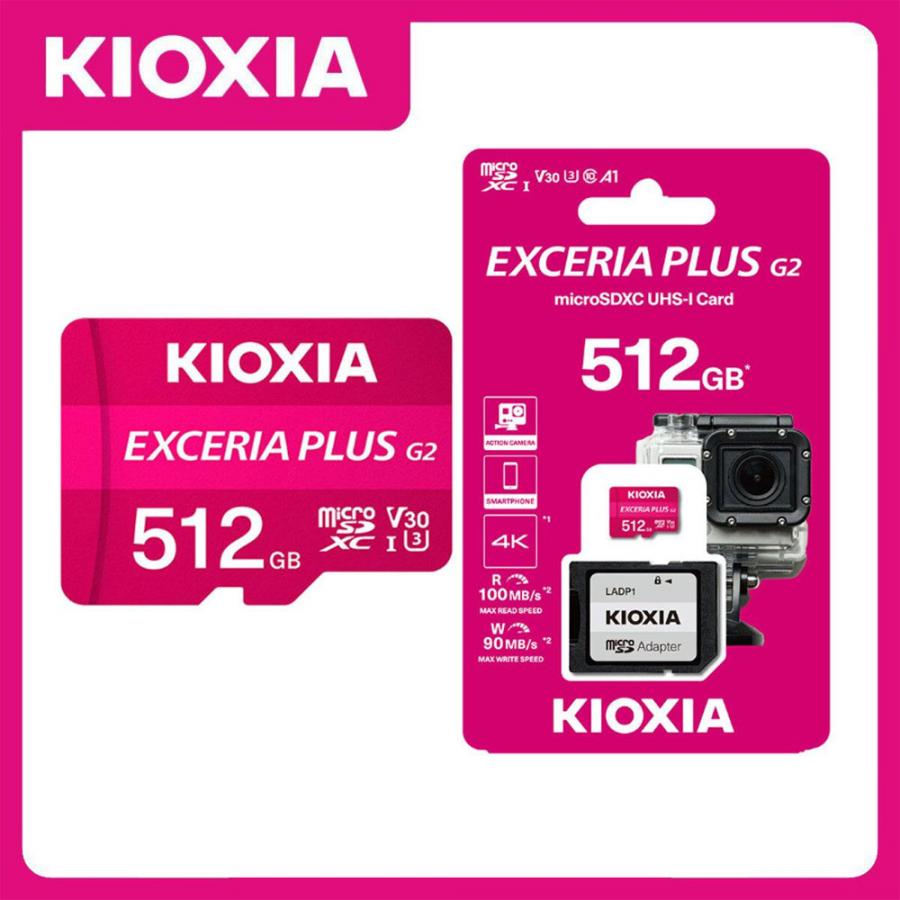 KIOXIA 4K MICRO SD GEN2 512GB EXCERIA PLUS UHS I U3 WITH ADAPTER