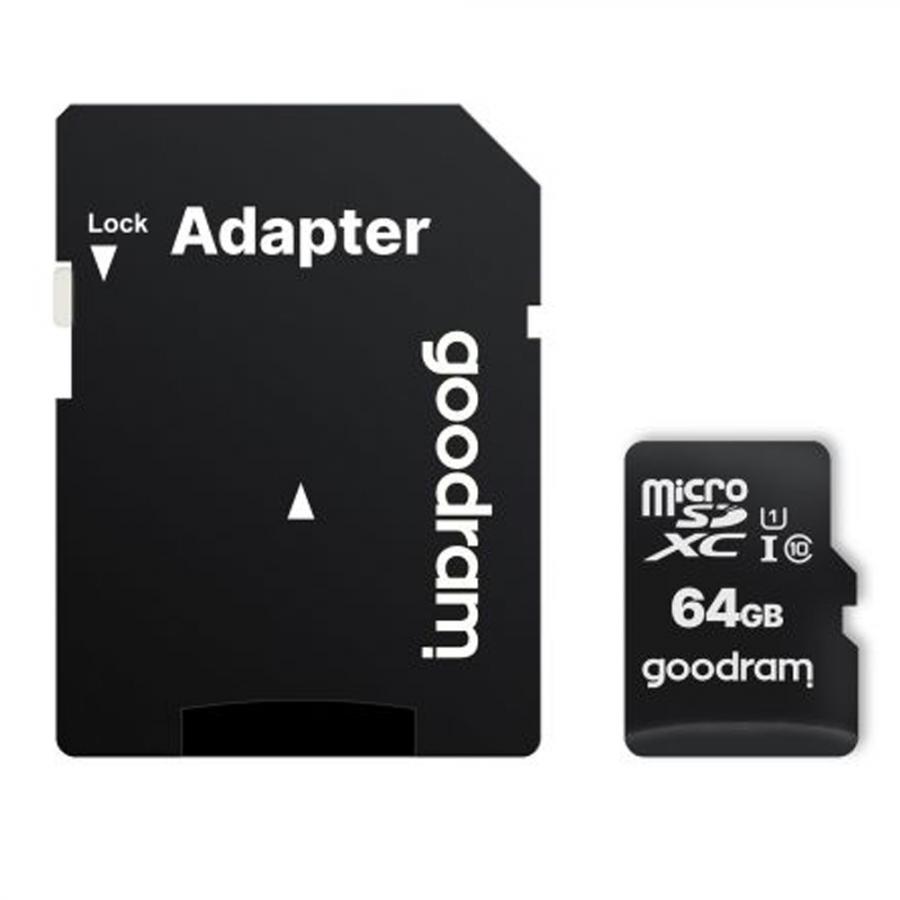 GOODRAM MICRO SD CARD 64GB CL 10 WITH ADAPTER M1AA