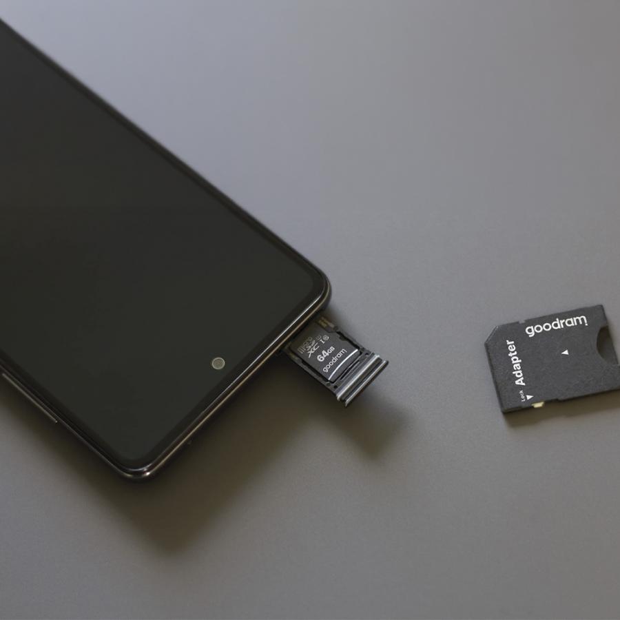 GOODRAM MICRO SD CARD 64GB CL 10 WITH ADAPTER M1AA