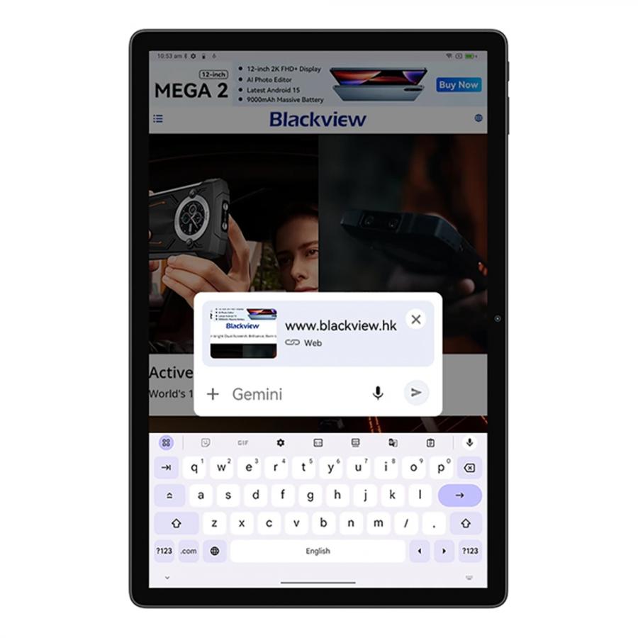 BLACKVIEW OCTA-CORE TABLET 11.97' (12GB+256GB) MEGA 2 WIFI ANDROID 15  GREY