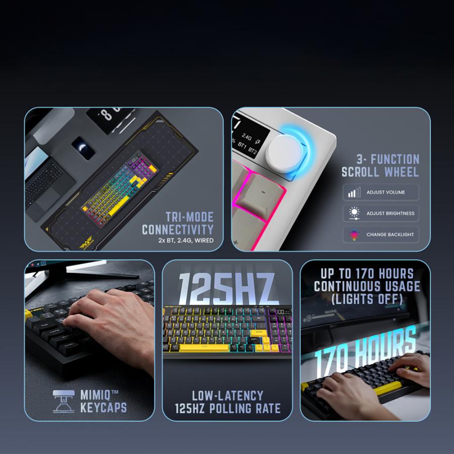 ARMAGGEDDON TRI-MODE CONNECTIVITY GAMING KEYBOARD MM-98S MIMETIQ ARTIC FOX