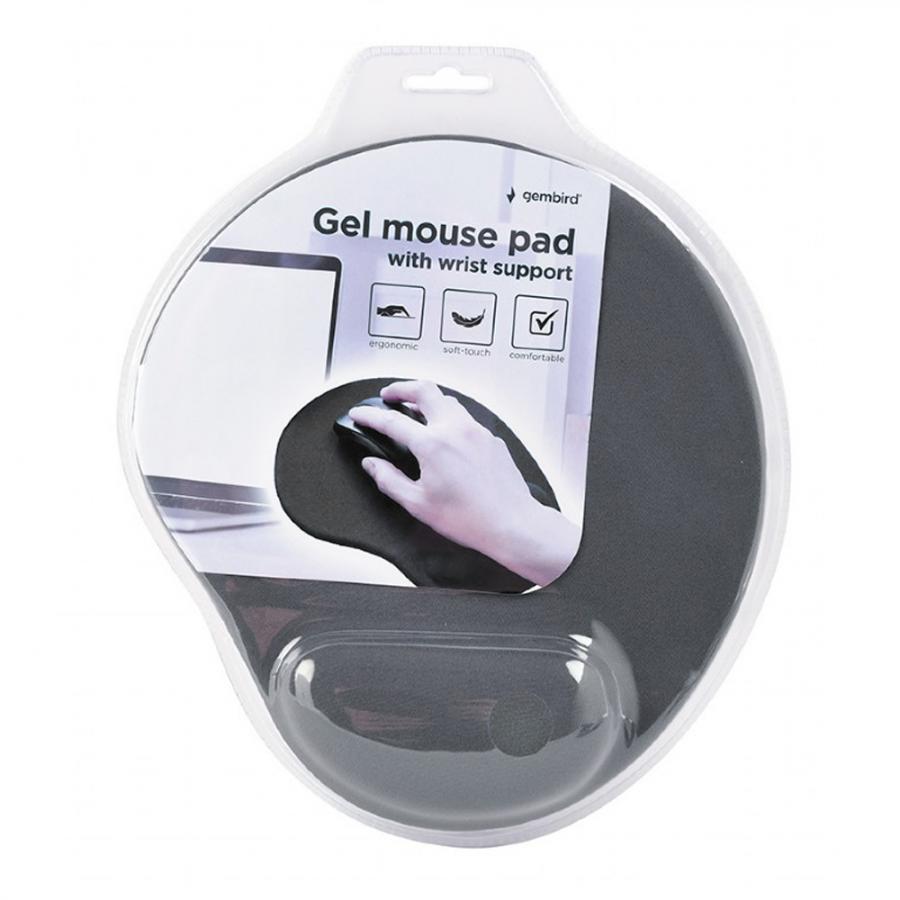 GEMBIRD GEL MOUSE PAD WITH WRIST REST GREY