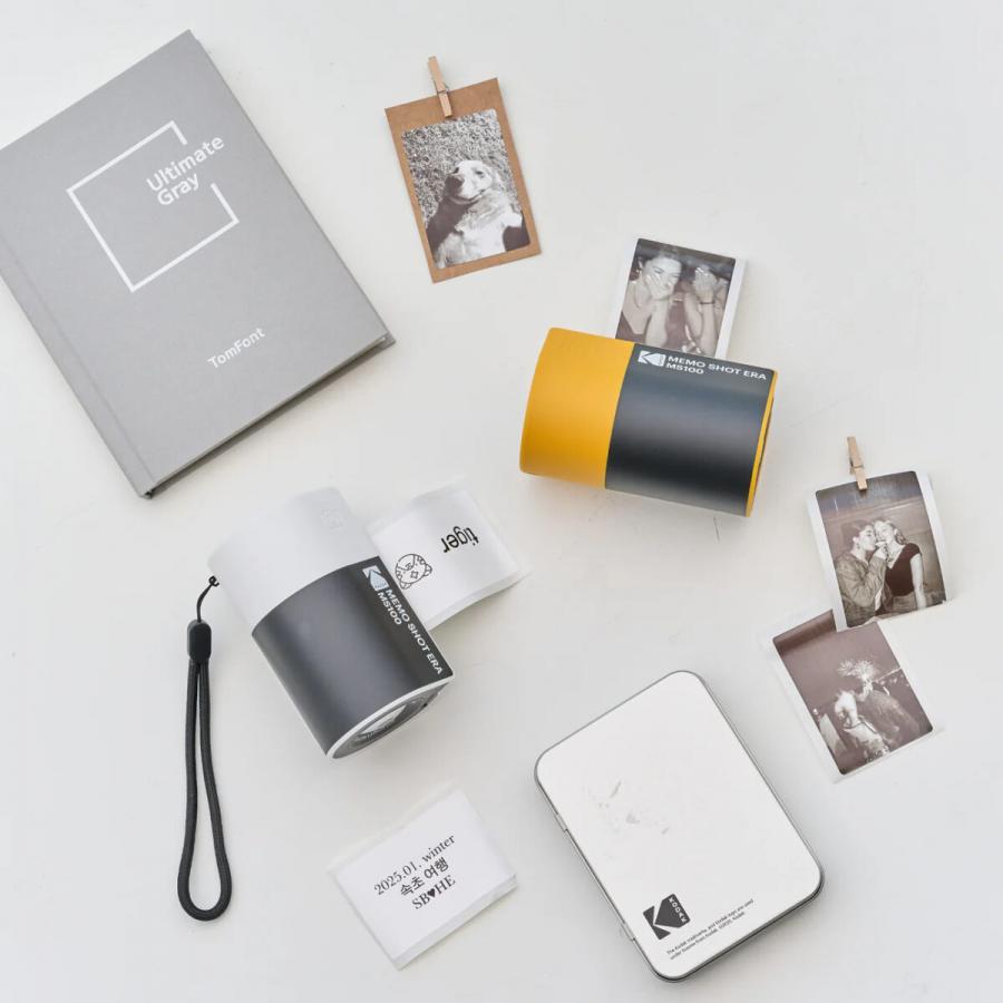 Kodak Memo Shot ERA -  2-in-1 Instant Camera and Photo label Printer + one Roll, Yellow