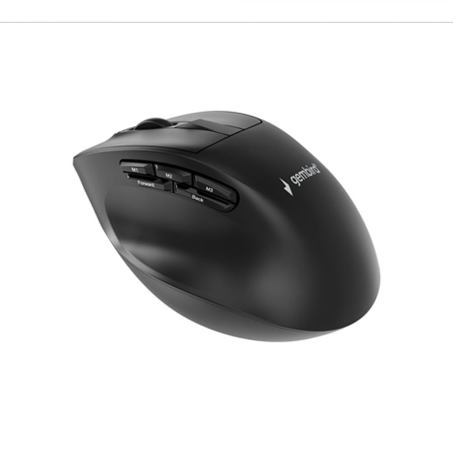 GEMBIRD TRIPLE-MODE 9-BUTTON WIRELESS ERGONOMIC MOUSE BLACK