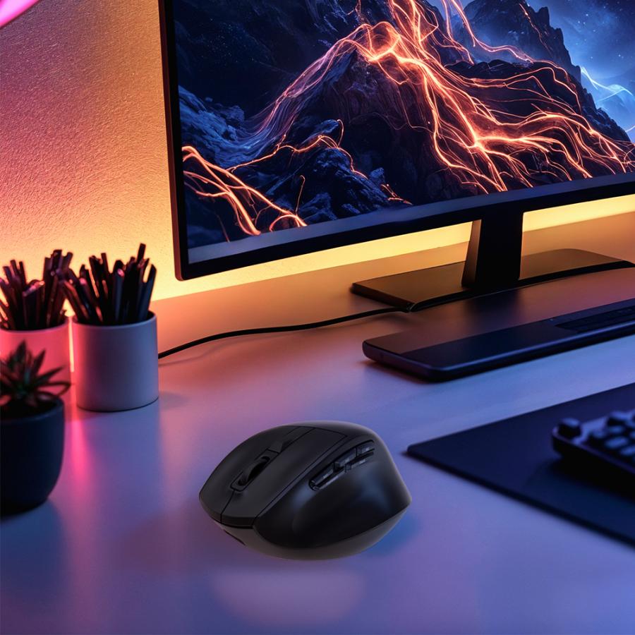 GEMBIRD TRIPLE-MODE 9-BUTTON WIRELESS ERGONOMIC MOUSE BLACK