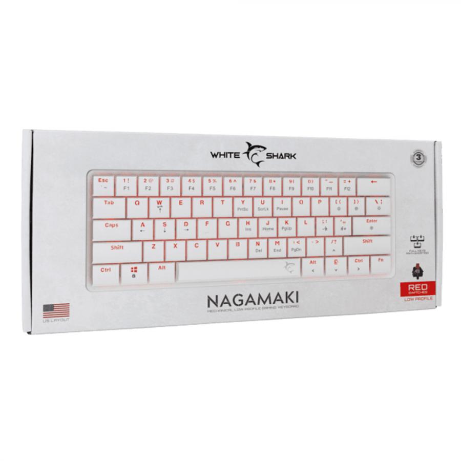 WHITE SHARK MECH KEYBOARD GK-006211 NAGAMAKI WHITE US RED SWITCH