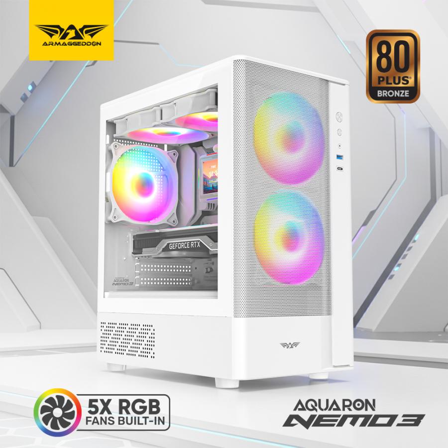 ARMAGGEDDON GAMING PC CASE AQUARON NEMO 3 WHITE