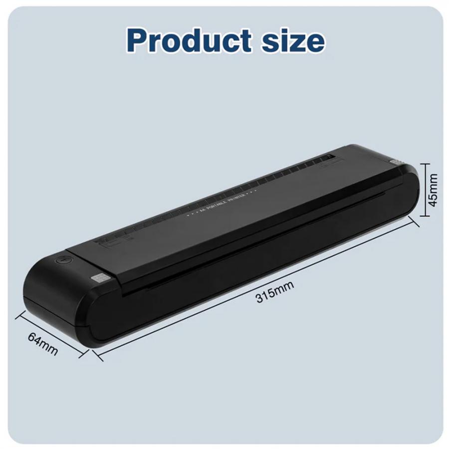 NETUM PORTABLE RECHARGEABLE THERMAL A4 PRINTER P808 BLACK