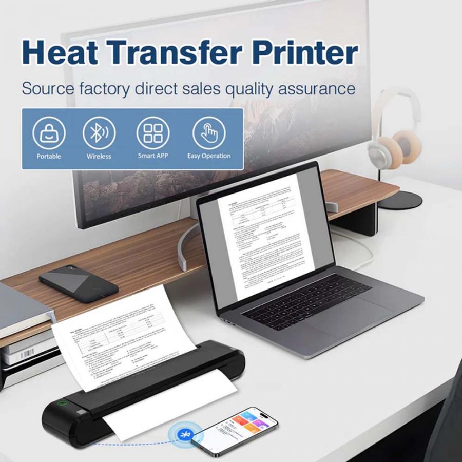 NETUM PORTABLE RECHARGEABLE THERMAL A4 PRINTER P808 BLACK
