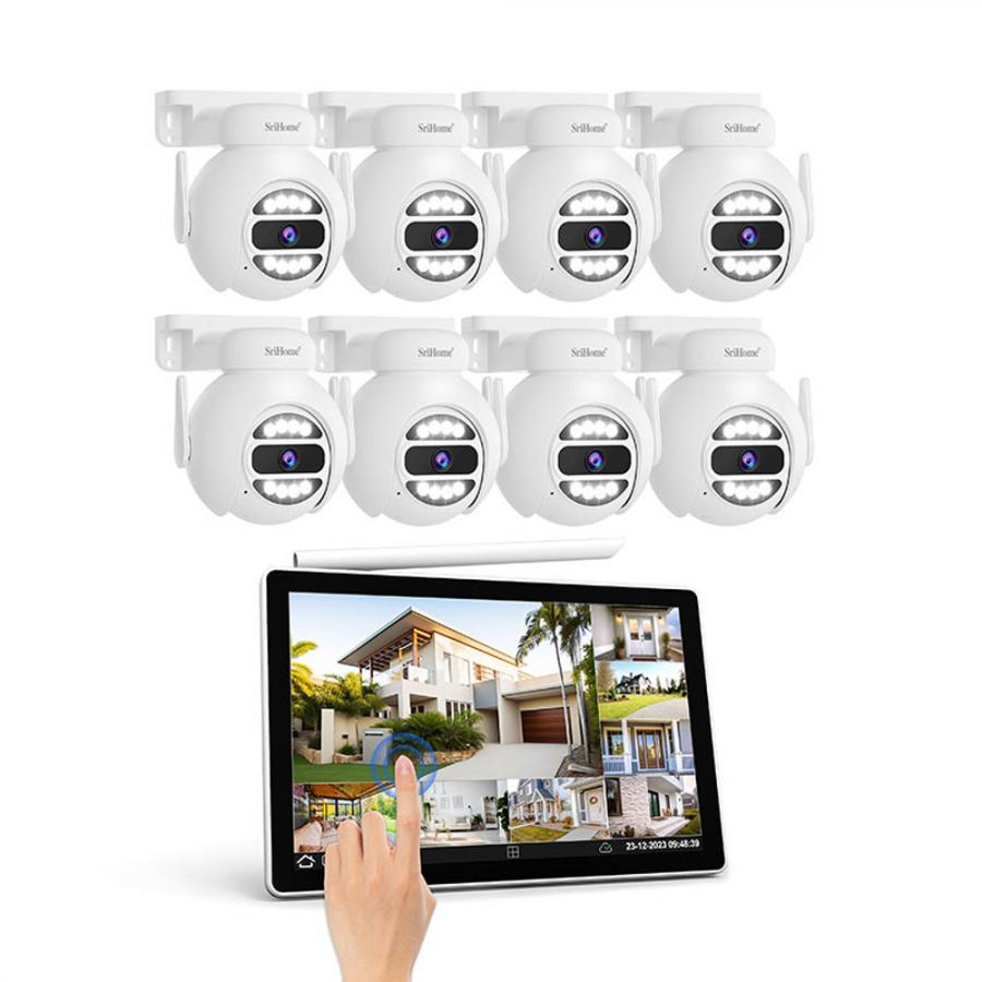 SRIHOME 5MP HD WIRELESS TOUCH NVR WITH 4 IP CAMERAS