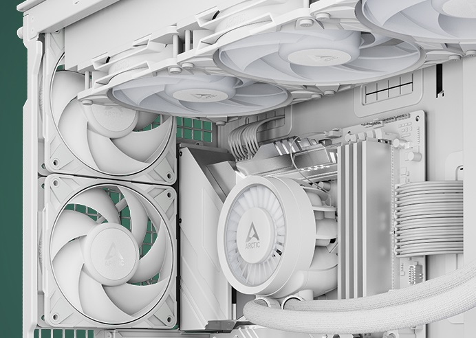 Arctic P12 Pro PST (White) - PWM 120mm Case Fan - fluid dynamic bearing - max 3000 RPM - PWM regulat