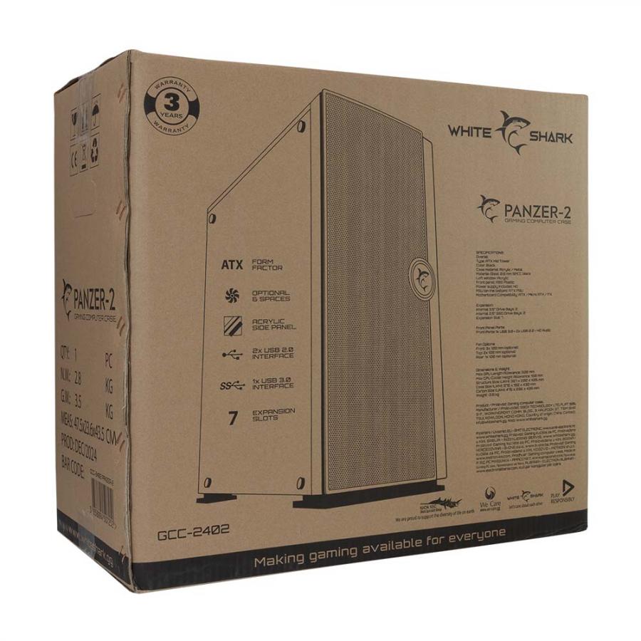 WHITE SHARK FULL ATX MID TOWER GCC-2402 BLACK