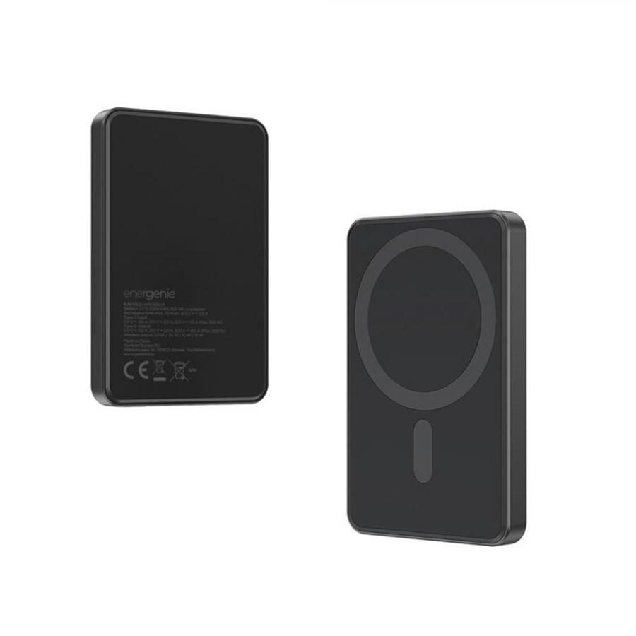 ENERGENIE MAGNETIC 15W WIRELESS POWERBANK 5000MAH PD20W BLACK