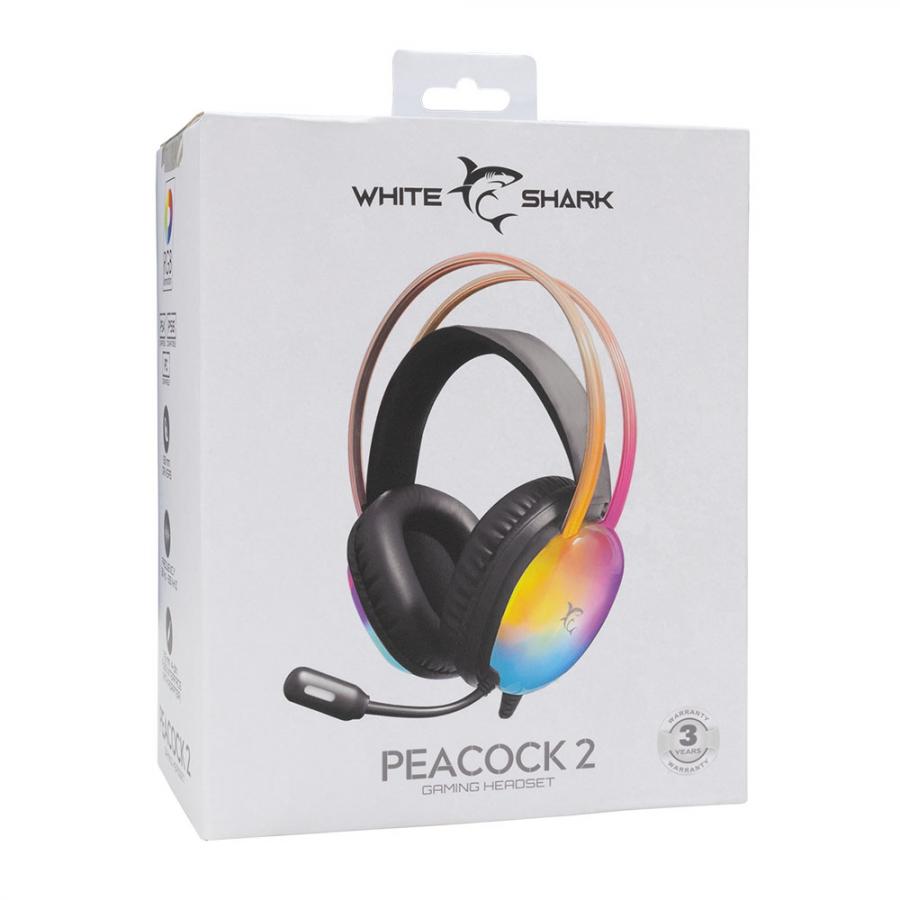 WHITE SHARK STEREO GAMING HEADSET GH-2444 PEACOCK-2 BLACK