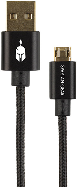 Spartan Gear - Double Sided 2m USB Cable (Type C)  - (Playstation 5, Xbox Series X/S, tablet, mobile)  Black