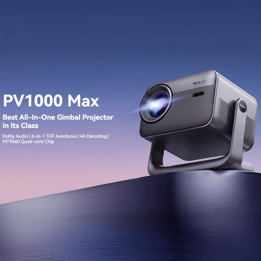 BLACKVIEW WIFI BT PROJECTOR 1000 ANSI LUMENS HDR10 1080P SPACE SILVER