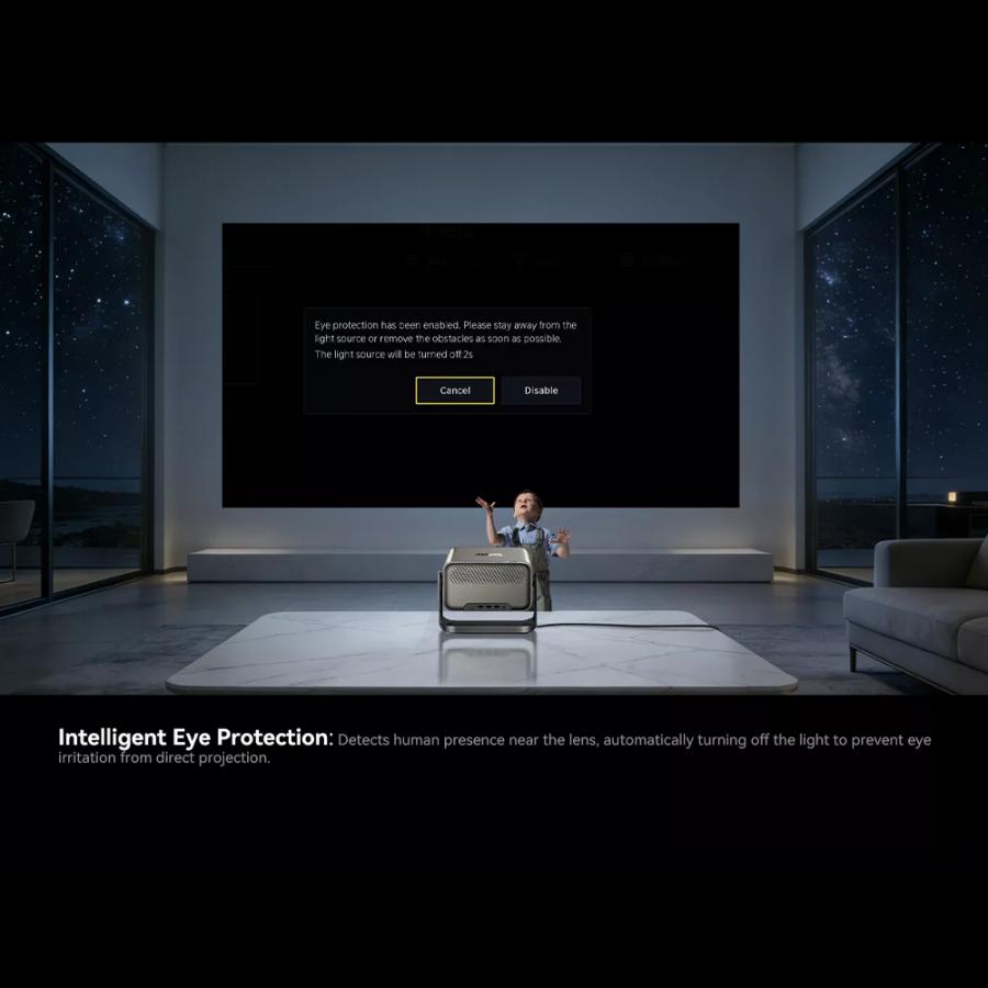 BLACKVIEW WIFI BT PROJECTOR 1000 ANSI LUMENS HDR10 1080P SPACE SILVER