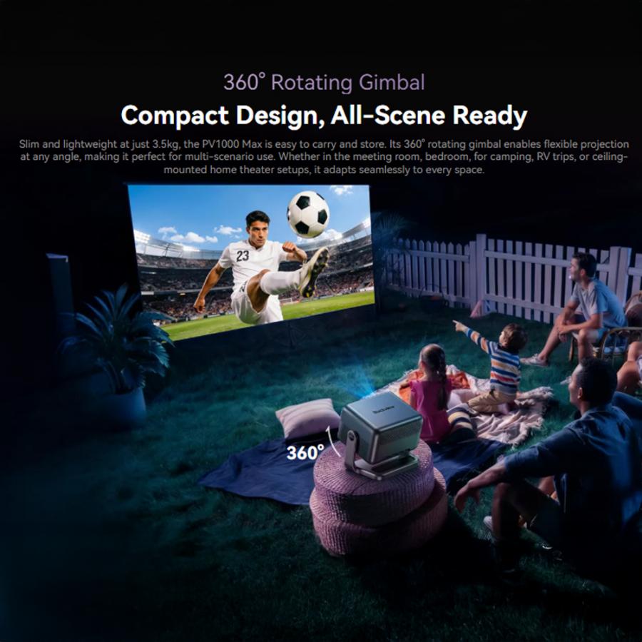 BLACKVIEW WIFI BT PROJECTOR 1000 ANSI LUMENS HDR10 1080P SPACE SILVER