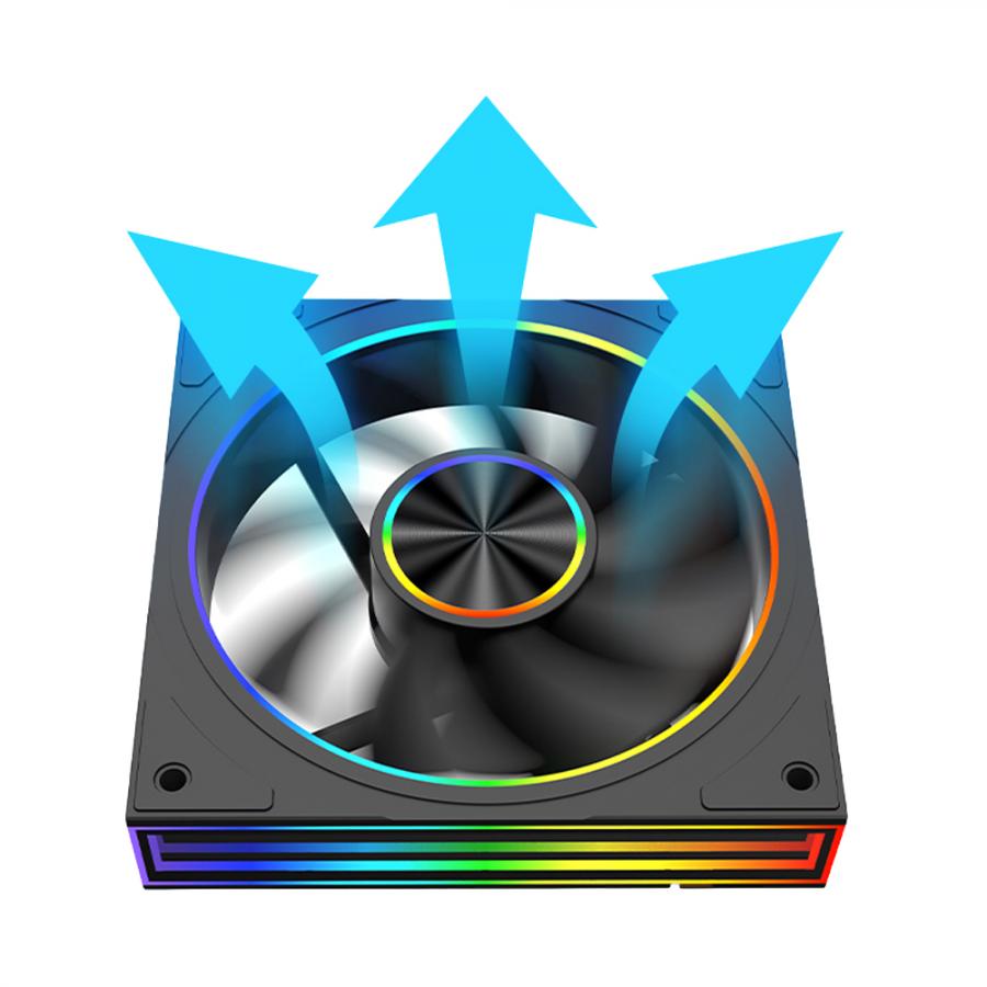 ARMAGGEDDON ARGB PC FAN KIT 8000 PWM 120-V REVERSE BLACK