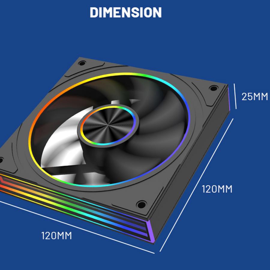 ARMAGGEDDON ARGB PC FAN KIT 8000 PWM 120-V REVERSE BLACK