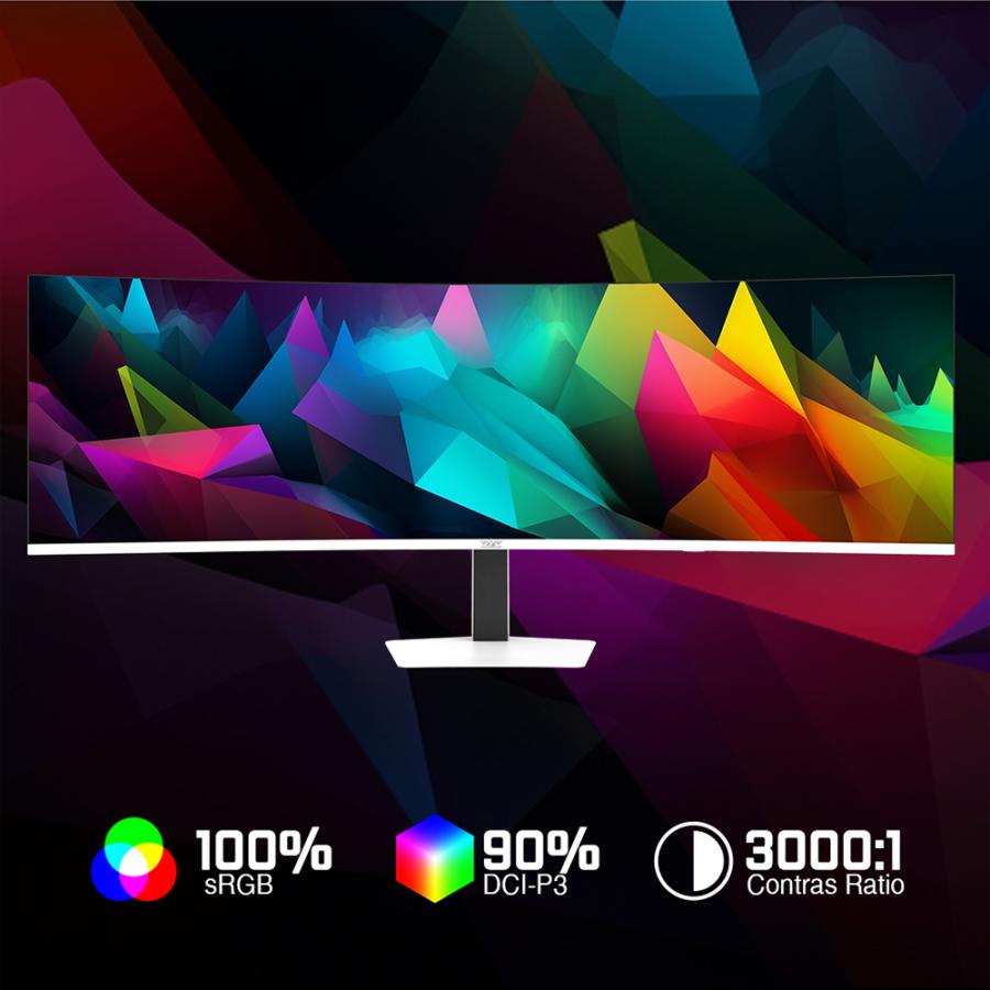 ARMAGGEDDON 49' DQHD 5K CURVED MONITOR PIXXEL+ 165HZ G-SYNC TYPE-C 65W WHITE