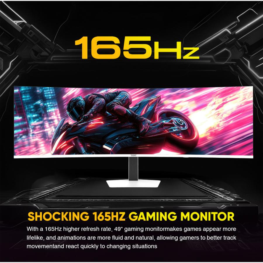 ARMAGGEDDON 49' DQHD 5K CURVED MONITOR PIXXEL+ 165HZ G-SYNC TYPE-C 65W WHITE