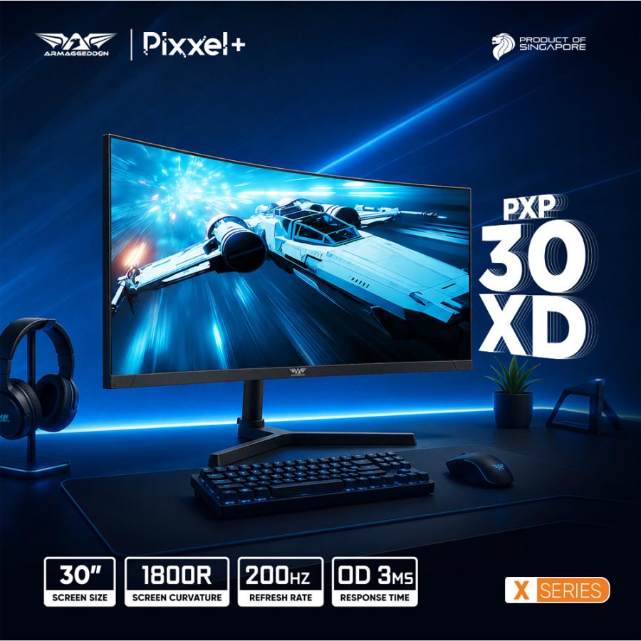 ARMAGGEDDON CURVED R1800 GAMING MONITOR PIXXEL+ 30' 200HZ BLACK