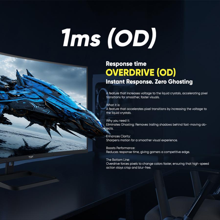 ARMAGGEDDON WQHD CURVED R1500 GAMING MONITOR 31.5' PIXXEL+ 180HZ BLACK